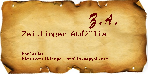 Zeitlinger Atália névjegykártya